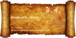Wambach Anna névjegykártya