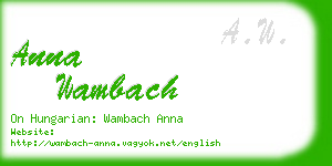 anna wambach business card